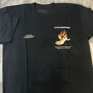 Civil Regimen Angel  On Fire Short Sleeve Tee
